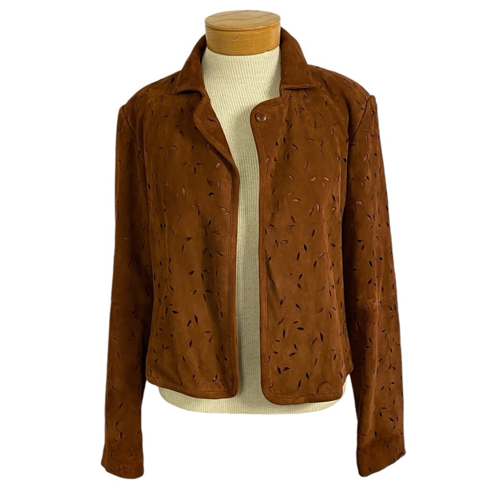 Worth Sz 8 Brown, Suede, Laser Cut Jacket